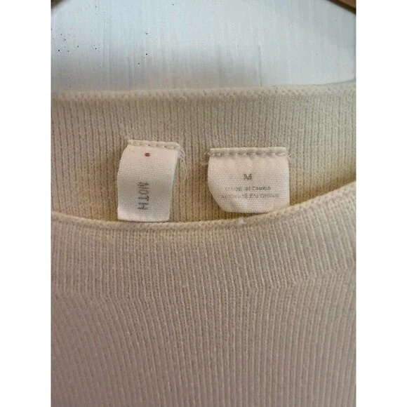 Moth Anthropologie Chester Dress Medium Ivory Off White Sweater Bell Sleeve - Picture 7 of 9
